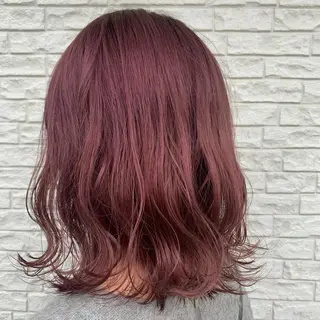 ミディアム カラー ボブ/インナーカラー ショート/佐野祥子のヘアスタイル