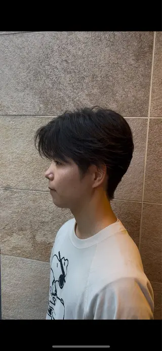 ミディアム パーマ メンズ 池田 海斗のヘアスタイル