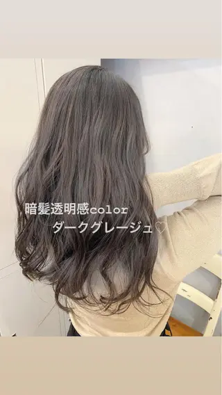 セミロング 淡色ふんわりhair 新宿satomiのヘアスタイル