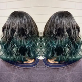 ミディアム カラー ヘアアレンジ 髪質改善×ハイトーン 中田啄也のヘアスタイル