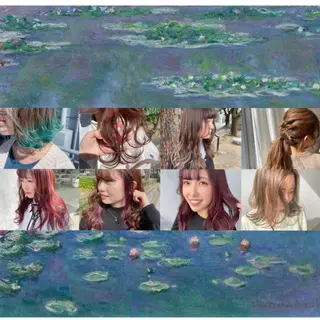 ロング カラー ヘアアレンジ なつき/艶ピンク/ girly hairのヘアスタイル