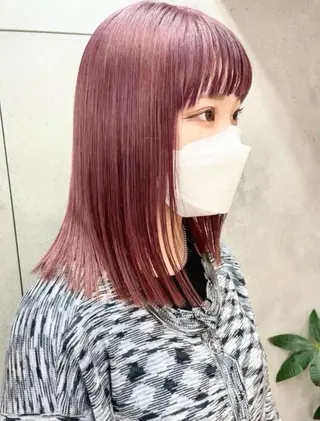 カラー RIN パーマ/暖色カラーのヘアスタイル
