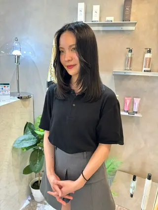 セミロング カラー 韓国ヘア🇰🇷/ 顔周り/松田光里のヘアスタイル