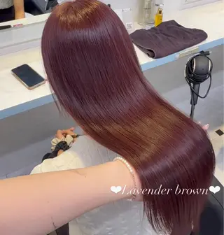 ロング カラー ブリーチなし🍒中韓 /暖色系🍒のヘアスタイル
