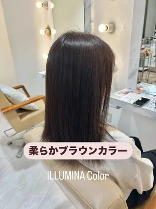 セミロング カラー ヘアーメイクウィル野田阪神店所属・Yuu/髪質改善 デザインカラーのヘアスタイル