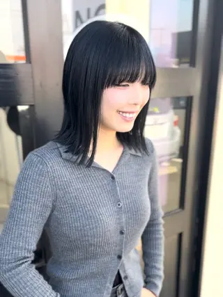 ミディアム カラー tominaga kentaのヘアスタイル