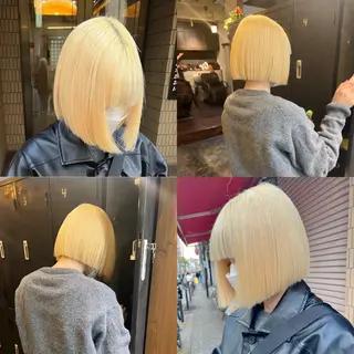 ショート ハイトーンカラー🍑 心斎橋のヘアスタイル