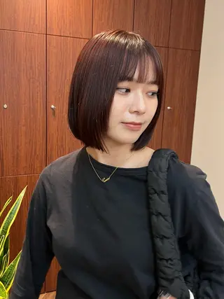 ショート カラー ボブパーマ/パーマ ウルフパーマのヘアスタイル