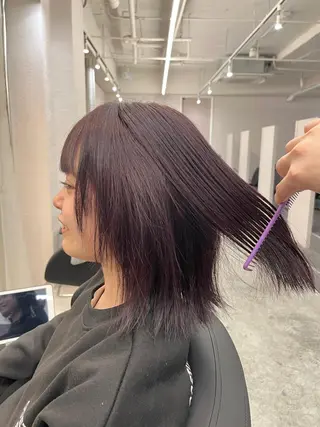 ミディアム カラー REAL【レアル】所属・グレージュ/透け感 カラー/透明感カラーのヘアスタイル