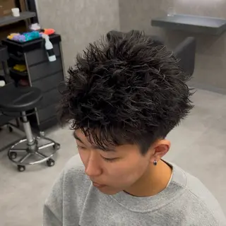 ショート パーマ ヘアアレンジ メンズ 【札幌メンズ特化】 🔥RIKU🔥のヘアスタイル