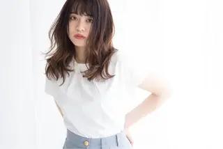 ミディアム カラー パーマ 髪質改善&ブリーチ 伊勢 祐一郎のヘアスタイル