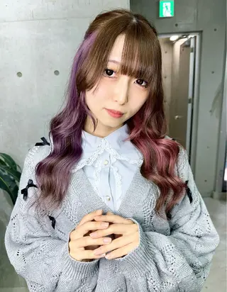 ロング カラー 名古屋のピンク好き かずくん🦩のヘアスタイル