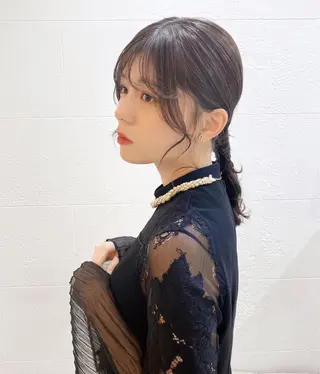 セミロング カラー ヘアアレンジ マツエク・マツパ アイブロウ Noah's　Ark所属・透明感カラー🫧ヘア セット🫧松本菜月の眉毛・アイブロウイメージ