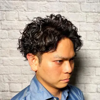ミディアム カラー パーマ ヘアアレンジ メンズ メンズカット/パーマ 山崎航平💈のヘアスタイル
