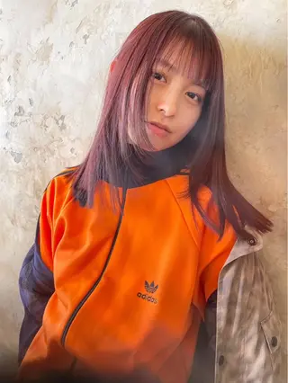 セミロング カラー ness ネスのヘアスタイル