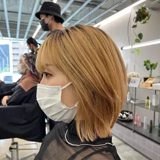 ミディアム カラー ダブルカラー/ ケアブリーチ/クニトのヘアスタイル