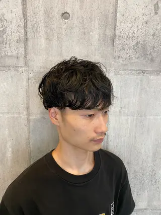 ミディアム パーマ メンズ CHIC 蘭のヘアスタイル