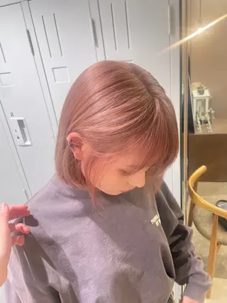 ミディアム 暖色/ブリーチ/メン ズパーマ/ﾐﾜﾁｶｺのヘアスタイル