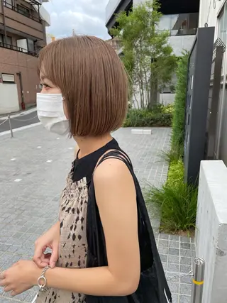 ショート カラー パーマ/透明感カラー /ボブ/吉田一生のヘアスタイル