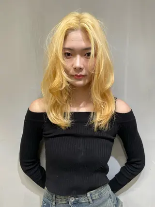 ロング カラー Nalu pu loa hachi所属・金尾 凜のヘアスタイル