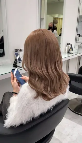 ミディアム ふんわり🐏ガーリー ベージュ🤎こころのヘアスタイル