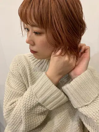 ショート カラー 柔らかブラウン/顔周 りレイヤー♡ユウシのヘアスタイル