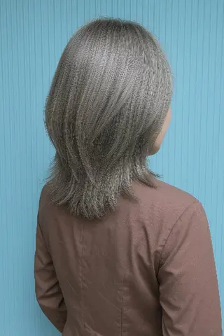 セミロング 髪質改善＆白髪ぼかし カラー♡店長みやけ♡のヘアスタイル