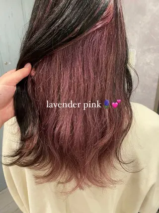 セミロング カラー ヘアアレンジ 🥀暖色韓国ヘア💕 保科侑花のヘアスタイル