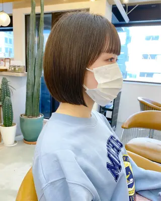 ミディアム カラー ♥️ボブ韓国風ヘア ♥️久保田夢美のヘアスタイル