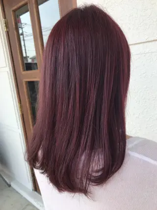 セミロング カラー レイヤーカット匠 イソザキノリユキのヘアスタイル