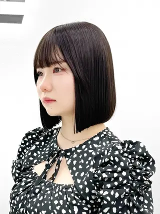 ミディアム カラー ヘアアレンジ 盛れるボブ🤍 縮毛矯正🤍ひかりのヘアスタイル