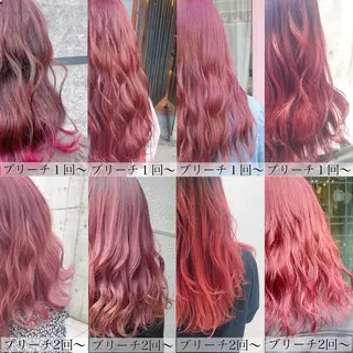 セミロング カラー メンズ JuNブリーチに 縮毛矯正するプロのヘアスタイル