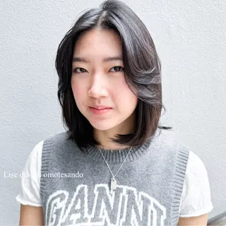 ミディアム カラー パーマ ヘアアレンジ メンズ 表参道Lise おおいしおりのヘアスタイル