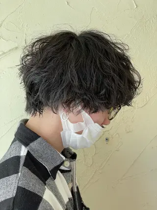 ミディアム パーマ メンズ メンズ特化/パーマ指 名No.1/百瀬太郎のヘアスタイル