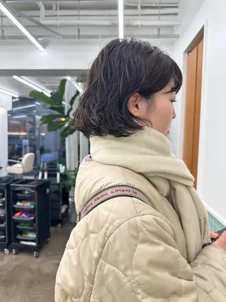 ショート カラー パーマ ボブ/レイヤー/ケア パーマ/リュウタのヘアスタイル