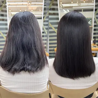 ミディアム 縮毛矯正、髪質改善 肘以上無料のヘアスタイル