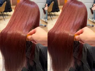 セミロング 服部大地/ブリーチ 無しWカラー髪質改善のヘアスタイル