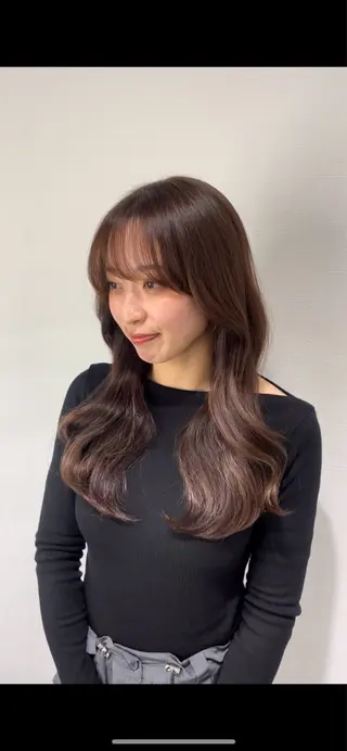 ロング カラー 似合わせ前髪／ 小顔カット🎀そうのヘアスタイル