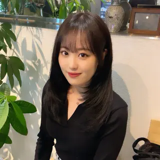 セミロング カラー suzuka/透明感 カラー 美髪縮毛矯正のヘアスタイル