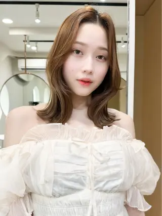 ミディアム 韓国アイドルヘア🤍 nanako🦋のヘアスタイル