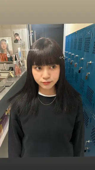 ミディアム カラー レイヤーカット/ハイ トーンカラー/きらのヘアスタイル