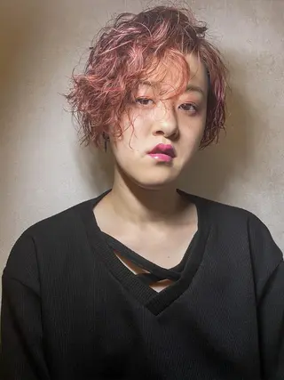 ショート カラー パーマ ✴︎ヒラガカナ✴︎ ECLAT HAIRのヘアスタイル