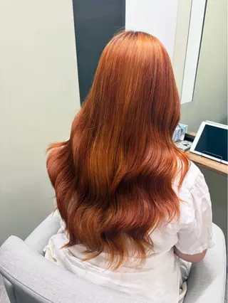 ロング 髪質改善カラー&TR 縮毛矯正/弱酸性矯正のヘアスタイル