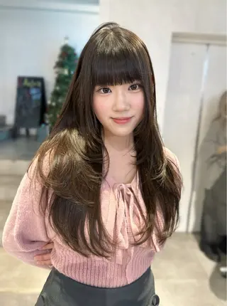 ロング カラー 🎀韓国レイヤー特化 🎀ベージュ/ミクのヘアスタイル