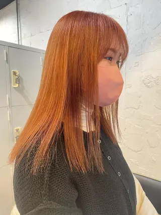 セミロング カラー ヘアアレンジ satsuki 暖色・ブラウンカラーのヘアスタイル