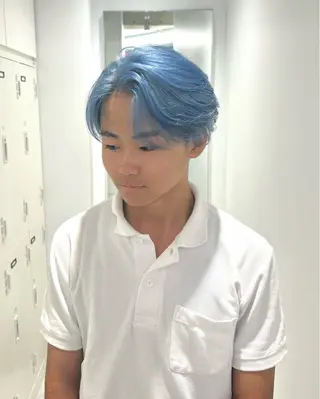 ショート カラー メンズ 透明感ハイトーン特化 /ケアブリーチ/莉駒のヘアスタイル