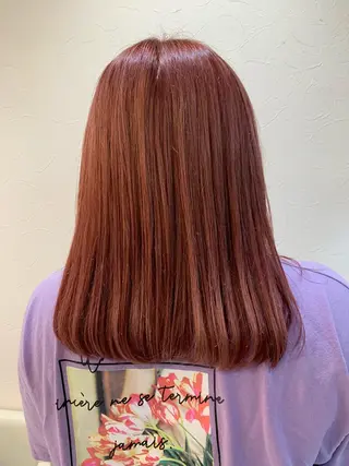 セミロング カラー 店長ハイトーンカラー 柞山史奈のヘアスタイル