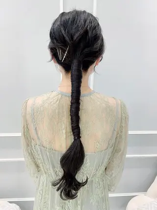 ロング ヘアアレンジ 🦖鶴岡香純🦖 産休中のヘアスタイル