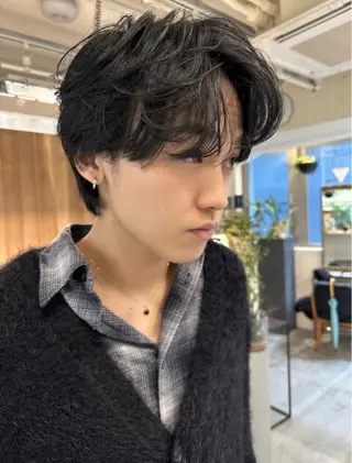 パーマ メンズ Belle Ginza並木通り所属・ゆるふわパーマ/ 透けカラー/秋葉香乃のヘアスタイル