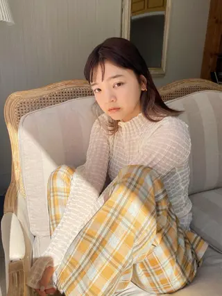 ミディアム カラー レイヤー/髪質改善 渡邉【日吉美容室】のヘアスタイル